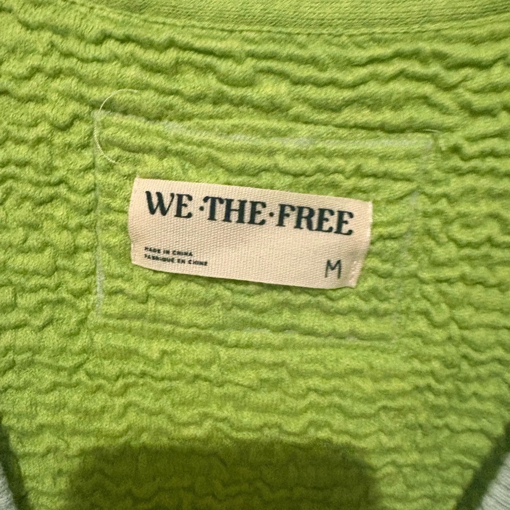 Free People We The Free Midnight Cardi Medium Aloe Lime Combo NWT - Picture 5 of 6